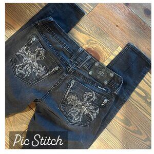 Miss Me Skinny Leg Black Wash Sz. 27